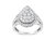 .925 Sterling Silver 2/5 Cttw Princess Cut Diamond Square On Point Cluster Composite Cocktail Ring - White