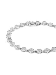.925 Sterling Silver 2.0 Cttw Round Diamond Link Bracelet - G-H Color, I1-I2 Clarity - 7.25"