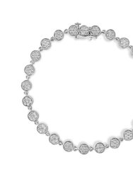.925 Sterling Silver 2.0 Cttw Round Diamond Link Bracelet - G-H Color, I1-I2 Clarity - 7.25" - Silver