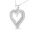 .925 Sterling Silver 2.00 Cttw Diamond Heart 18" Pendant Necklace - I-J Color, I2-I3 Clarity