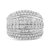 .925 Sterling Silver 2.00 Cttw Round And Baguette-Cut Diamond Cluster Ring - H-I Color, I1-I2 Clarity - Size 6 - Silver