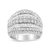 .925 Sterling Silver 2.00 Cttw Round and Baguette-Cut Diamond Cluster Ring - H-I Color, I1-I2 Clarity - Size 8