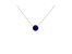 .925 Sterling Silver 2.5mm Lab Grown Cobalt Blue Sapphire Solitaire Bezel Necklace - Sterling Silver