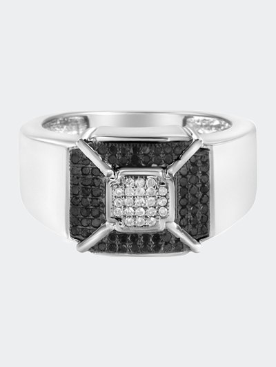 Haus of Brilliance .925 Sterling Silver 3/8 Cttw Composite Enhanced Black and White Diamond Men's Band Ring product