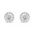 .925 Sterling Silver 3/8 Cttw Solitaire Diamond Miracle Set Stud Earrings - J-K Color, I3 Clarity - Silver