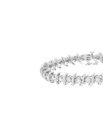 Haus of Brilliance .925 Sterling Silver 3 Cttw Diamond "S" Link Bracelet product
