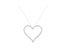 .925 Sterling Silver 3.0 cttw Round-Cut Diamond Open Heart Pendant Necklace