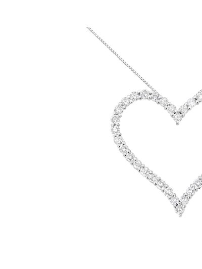 Haus of Brilliance .925 Sterling Silver 3.0 cttw Round-Cut Diamond Open Heart Pendant Necklace product