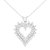 .925 Sterling Silver 3.00 Cttw Round Cut Diamond Cluster Heart 18" Pendant Necklace - K-L Color, I1-I2 Clarity - Sterling Silver