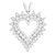 .925 Sterling Silver 3.00 Cttw Round Cut Diamond Cluster Heart 18" Pendant Necklace - K-L Color, I1-I2 Clarity