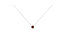 .925 Sterling Silver 3.5mm Red Garnet Gemstone Solitaire 18" Pendant Necklace