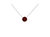 .925 Sterling Silver 3.5mm Red Garnet Gemstone Solitaire 18" Pendant Necklace - Red