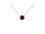 .925 Sterling Silver 3.5mm Red Garnet Gemstone Solitaire 18" Pendant Necklace - Red