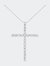 .925 Sterling Silver 4.0 Cttw Diamond 2-1/4" Cross Pendant With Box Chain Necklace - Silver