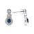 .925 Sterling Silver 4.5 x 3mm Pear Sapphire Gemstone And Diamond Accent Infinity Drop Stud Earrings (H-I Color, SI1-SI2 Clarity)