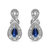 .925 Sterling Silver 4.5 x 3mm Pear Sapphire Gemstone And Diamond Accent Infinity Drop Stud Earrings (H-I Color, SI1-SI2 Clarity) - Sliver