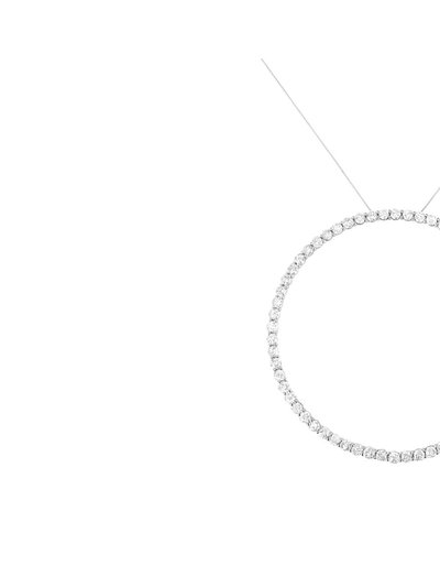 Haus of Brilliance .925 Sterling Silver 5.0 Cttw Prong Set Round-Cut Diamond Open Circle Hoop 18" Pendant Necklace product