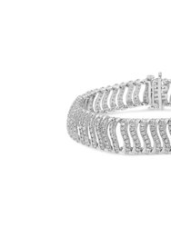 .925 Sterling Silver 5.00 Cttw Round-Cut Diamond "S" Link Bracelet