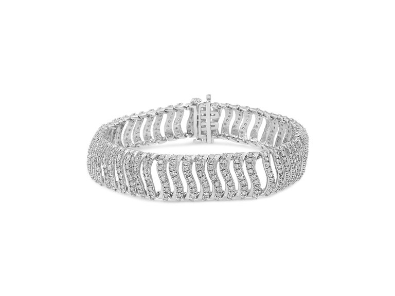 .925 Sterling Silver 5.00 Cttw Round-Cut Diamond "S" Link Bracelet