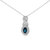 .925 Sterling Silver 6x4mm Pear Sapphire And Diamond Accent Infinity Drop 18" Pendant Necklace (H-I Color, SI1-SI2 Clarity) - Silver