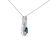 .925 Sterling Silver 6x4mm Pear Sapphire And Diamond Accent Infinity Drop 18" Pendant Necklace (H-I Color, SI1-SI2 Clarity)