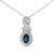 .925 Sterling Silver 6x4mm Pear Sapphire And Diamond Accent Infinity Drop 18" Pendant Necklace (H-I Color, SI1-SI2 Clarity)