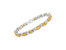 .925 Sterling Silver 7 x 5 Mm Oval Cut Orange Citrine And 1/20 Cttw Round Cut Diamond Fashion Tennis Bracelet