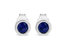 .925 Sterling Silver Bezel Set 3.5mm Treated Blue Sapphire Gemstone Solitaire Stud Earrings - White
