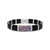 .925 Sterling Silver Black And Brown Enamel 1/3 Cttw Round Diamonds And Pink And Orange Sapphire Gemstones Floral Statement Bangle Bracelet - 7.75"