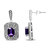 .925 Sterling Silver Diamond Accent And 7x5mm Purple Amethyst Stud Earrings - I-J Color, I2-I3 Clarity
