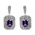 .925 Sterling Silver Diamond Accent And 7x5mm Purple Amethyst Stud Earrings - I-J Color, I2-I3 Clarity - Silver