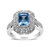 .925 Sterling Silver Diamond Accent And 8 x 6 mm Emerald-Shape Blue Topaz Ring (I-J Color, I2-I3 Clarity) - Ring Size 7