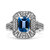 .925 Sterling Silver Diamond Accent And 8 x 6 mm Emerald-Shape Blue Topaz Ring (I-J Color, I2-I3 Clarity) - Ring Size 7 - Silver