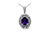 .925 Sterling Silver Diamond Accent And 9 x 7 mm Purple Oval Amethyst Gemstone Pendant 18" Necklace - I-J Color, I1-I2 Clarity - Sterling Silver