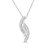 .925 Sterling Silver Diamond Accent Bypass Curve 18" Pendant Necklace - I-J Color, I3 Clarity