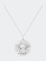 .925 Sterling Silver Diamond Accent Cancer Zodiac Design 18" Pendant Necklace Medallion