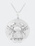 .925 Sterling Silver Diamond Accent Cancer Zodiac Design 18" Pendant Necklace Medallion - Silver