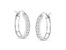 .925 Sterling Silver Diamond Accent Channel Set Style Hoop Earring