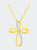 .925 Sterling Silver Diamond Accent Cross Ribbon 18" Pendant Necklace - Gold