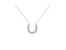 .925 Sterling Silver Diamond Accent Horseshoe U Shape 18" Pendant Necklace - White