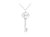 .925 Sterling Silver Diamond Accent Zodiac Key 18" Pendant Necklace - White