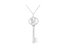 .925 Sterling Silver Diamond Accent Zodiac Key 18" Pendant Necklace - White