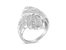 .925 Sterling Silver Diamond Bypass Cocktail Ring - White