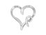 .925 Sterling Silver Heart Shaped Pendant Necklace - White