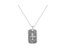 .925 Sterling Silver Invisible-Set Diamond Accent "Fleur Di Lis" 18" Pendant Necklace Dog Tag