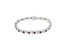 .925 Sterling Silver, Lab-Grown Gemstone and 1/6 Cttw Round Diamond Tennis Bracelet