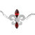 .925 Sterling Silver Marquise Garnet And Diamond Accent Lariat 4"-10" Fleur De Lis Adjustable Bolo Bracelet (H-I Color, SI1-SI2 Clarity)