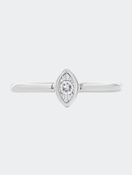 .925 Sterling Silver Miracle-Set Diamond Accent Cushion Shaped Promise Ring - Silver