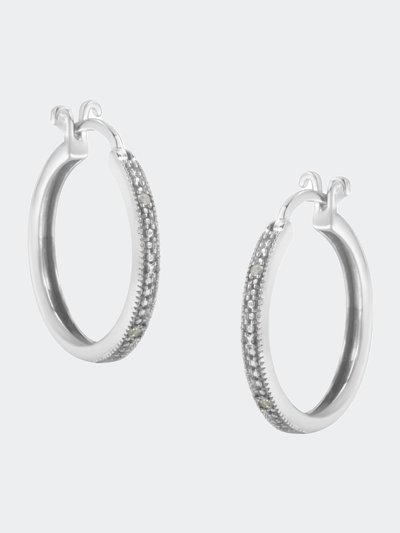 Haus of Brilliance .925 Sterling Silver Miracle-Set Diamond Pave Style Hoop Earrings product