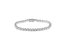 .925 Sterling Silver Miracle-Set Diamond Round Miracle Plate Tennis Bracelet - White